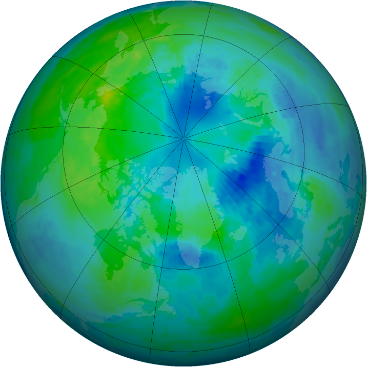 Arctic ozone map for 10 October 1994